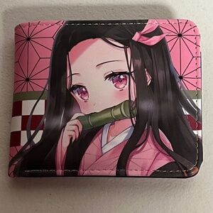 Demon Slayer Nezuko Kamado Faux Leather Wallet Pink New Anime Show Tanjiro
